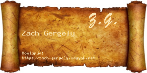 Zach Gergely névjegykártya